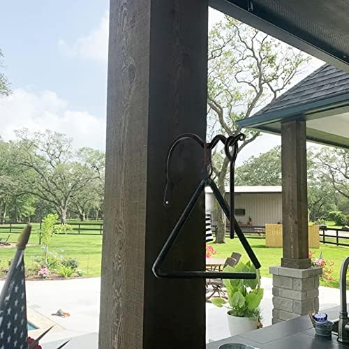 Sunluway 12 Inch Triangle Dinner Bell - Iron Triangle Chime with Striker & Wall Bracket Mounts - Outdoor/Indoor Triangle Bell - Image 7