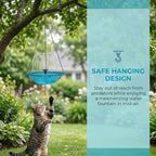 Solar Cascade Hanging Bird Bath Fountain,Outdoor Hanging Bird Bath with Solar Powered Water Pump,Decorative Water Feature for Garden Patio Yard,Perfect for Hummingbirds&Wild Birds (Blueb) - Image 5