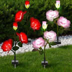 TANSOREN 4 Pack Solar Garden Lights Outdoor, 8 Lighting Modes Cool White LED Powered Waterproof Rose Flowers Landscape Light for Outside Yard, Patio, Pathway Decorative, Décor, Gifts by TANSOREN