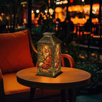 Solar Lantern Fox Stained Glass Style Forest Leaves Warm Autumn Colors Outdoor Waterproof Hanging Solar Light Outside Lights for Patio Yard House Lawn Decor Birthday Gifts for Women Mom - Image 7