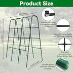 Cucumber Trellis for Raised Bed with Plastic Coated Steel Pipe-63"*50",Blk - Image 4