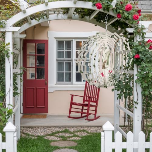 10 Inch Thanksgiving Fall Wind Spinner for Yard and Garden,Green Pumpkin Autumn Eucalyptus Rustic Floral Hanging Ornaments Outdoor 3D Kinetic Wind Sculpture Spinners Indoor Outdoor Patio Décor Gift - Image 4