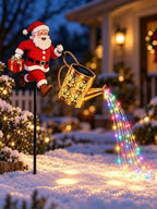 Christmas Solar Kettle Lights,Solar Santa Claus Watering Can Light，A(Color) by Unknown