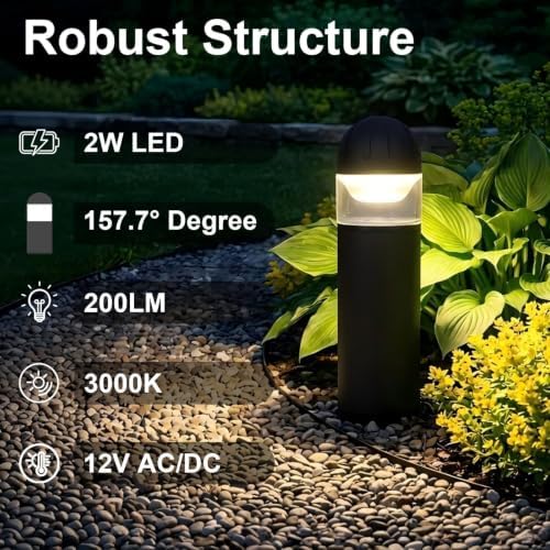 Low Voltage Landscape Lighting Aluminum LED Bollard Lights 8 Pack - Image 2