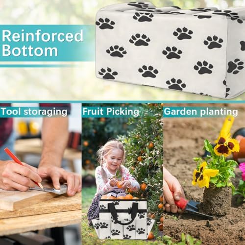 Dog Paws Garden Tool Bag Organizer Heavy Duty Cute Footprints Gardening Tote Bag with 10 Pockets for Women Men Gardening Gifts - Image 7