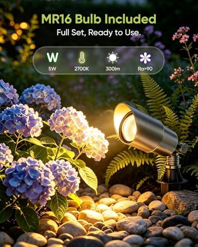 Solid Brass Low Voltage Landscape Spotlight, Antique Bronze, 1-Pack - Image 2