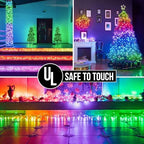164 FT 500 LED Halloween Lights Outdoor , Waterproof RGB String Lights with Remote Control& Timer Function, 24 Colors Changing Fairy Lights for Indoor Outdoor Room Wall Christmas Tree Party Decoration - Image 4