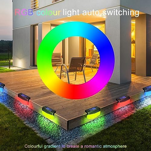 LED Solar Step Lights, 14 Pack Solar Deck Lights Outdoor IP65 Waterproof Pool Side Lighting Decor for Stairs Fence Yard Driveway Pathway Yard Backyard, RGB Color Changing - Image 2