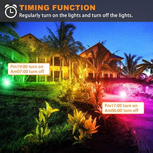 MELPO Led Flood Light 500W Equivalent, RGBW Led Outdoor Colored Floodlight - Image 4