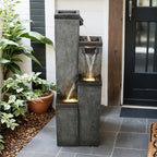 SunJet 4-Tier Modern Water Fountain, Indoor/Outdoor Resin Water Fountains with Soothing Water Sounds, Perfect for Garden, Patio, Home & Office, 12.5" L x 9.4" W x 39.3" H - Image 2