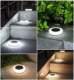 Solar Ground Lights 4 Pack, 8LED Solar Disk Lights Outdoor Solar Lights, Waterproof Atmosphere in-Ground Lights Solar Garden Lights for Landscape Deck Walkway Outdoor(White Light) - Image 5