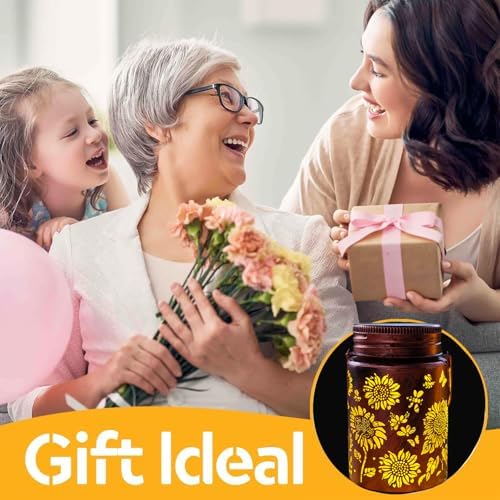 Solar Outdoor Lanterns, 4pack Sunflower Garden Decor LED Light Hanging Sunflower Birthday Gifts for Women Mom Grandma (Sunflower 4pack) - Image 5