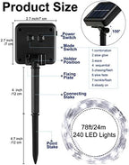 Treela 8 Pack Solar String Lights Outdoor Waterproof, Cool White - Image 2