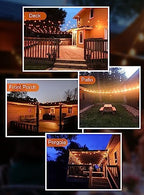 GPATIO 200FT(100FT*2Pack) Outdoor String Lights, Waterproof Patio Lights with 104 Dimmable Hanging Lights Globe ST38 Bulbs, 2700k Shatterproof for Backyard Gazebo Porch Garden Outside Decor - Image 6