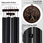 Vanquer Large Wind Chimes for Outside Deep Tone - 46'' Wind Chimes Outdoor Clearance, Memorial Windchimes, Sympathy Gift, Outdoor Décor, Patio, Home Décor, Vintage Black (46" Tree of Life) - Image 3