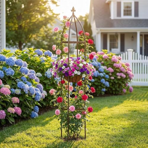 Garden Obelisk Trellis 100% Metal Heavy Duty 5.5 ft for Climbing Vines - Image 6