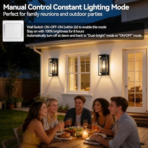 14" Motion Sensor Outdoor Wall Lights Fixture, E26, Black, 2-Pack - Image 3