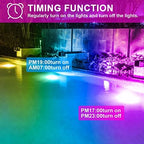 LED Flood Light Outdoor 500W Equivalent Color Changing Landscape Lighting, 24H Timing+120 Colors Strobe+2700K Warm White+DIY Flash, IP66 Waterproof Up Stage House RGB Led Light Indoor US 3-Plug 6Pack - Image 3
