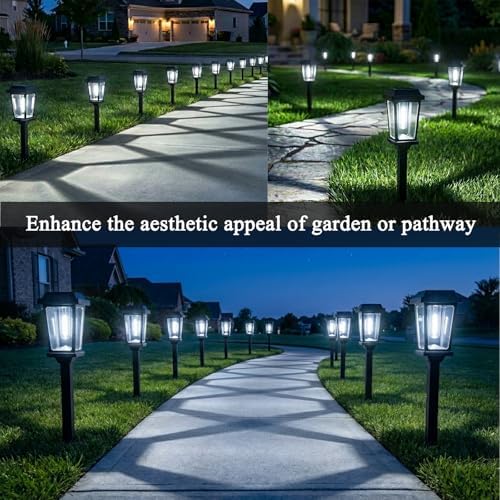 12 Pack Solar Lights Outdoor Pathway, Modern Solar Garden Lights, Waterproof Auto On/Off LED Outdoor Solar Lights for Yard, Landscape Path, Walkway, Driveway Décor - Image 6