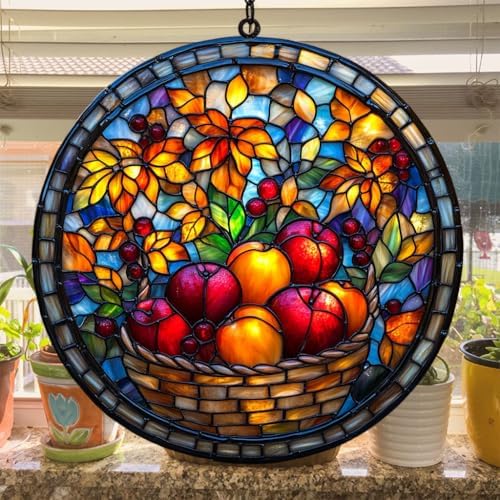 Basket Full of Fruits Vibrant Acrylic Suncatcher - Image 4