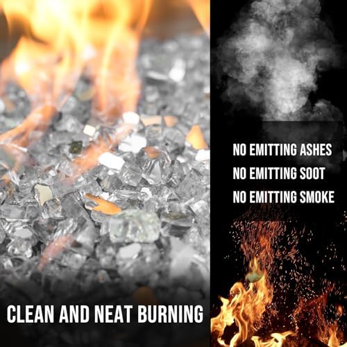 Skyflame Platinum Reflective Fire Pit Glass Rocks for Fireplace Fire Pit - Image 3