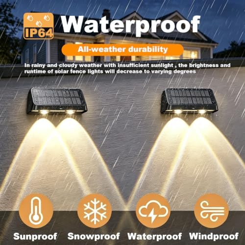 Solar Fence Lights Outdoor,RGB Color Changing Lights,18-20H,12 Pack - Image 4