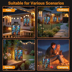 Solar Lantern Outdoor Waterproof Colorful Underwater Marine Life Stained Glass Art Dolphins Fish Garden Decor LED Hanging Solar Lights Tabletop Lamp Gifts for Women Mom Outside Yard Patio Porch - Image 6