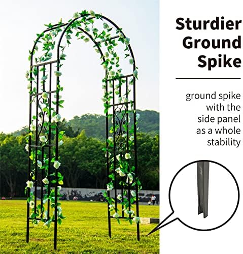 Metal Pergola Arbor, 100" H x 45" W Garden Arch Archway for Wedding Ceremony Party Curved Iron Plants Trellis Stand Use for Outdoor Garden Climbing Plants - Image 2