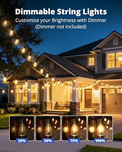 Outdoor String Lights 120FT, Outdoor Party Light with 58 Edison Lights Bulb - Image 2