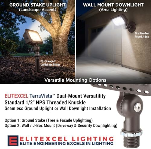 TerraVista 16W LED Outdoor Tree Lights NEMA 7x6 Wide Beam Spotlight, 2-Pack - Image 4