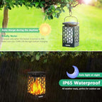 TomCare Solar Lanterns Outdoor, Flickering Flame Hanging Lights, 2 Pack - Image 5