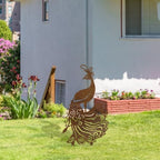 Peacock Garden Stake - 15.76" Tall Metal Yard Art with Intricate Feather Design, Rusted Outdoor Sculpture for Lawn & Fence Decor - Housewarming & Birthday Gift for Women, Mom & Grandma - Image 2
