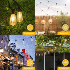 LED Outdoor String Lights 100FT Patio Lights with 25 Shatterproof ST38 Vintage Edison Bulbs, Outside Hanging Light Waterproof for Porch, Deck, Garden, Backyard, Balcony, Dimmable 2700K - Image 5