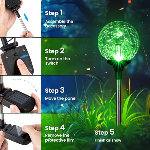 GIGALUMI Solar Garden Lights 3 Pack, Solar Lights Outdoor Decorative - Image 4