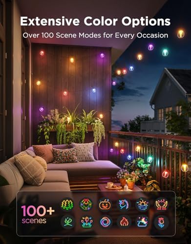 Govee Clear Bulb Outdoor String Lights, 96ft IP67 Patio & Backyard Lights - Image 3