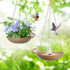 2 Pack Hanging Bird Bath Feeder for Outside, Metal Birdbaths & Birdfeeder - Image 2