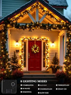 Solar Christmas Lights Outdoor 4 Pack 132FT 400LED String Lights Warm White - Image 2