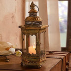 Candlestick Holders Candle Lantern, 未处理 Retro Vintage Wrought Iron Kerosene Oil Lamp Candle Lantern Decorative Hanging Lantern for Indoor Use Old Fashioned Metal Tabletop Lantern - Image 4