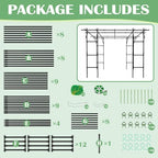DoCred 87"H x 118"L Garden Arch Trellis, Metal Trellis for Climbing Plants - Image 6