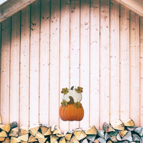 Set of 2 Metal Pumpkin Yard Stakes Fall Harvest Garden Lawn Yard Porch Outdoors Welcome Decorations, Autumn Halloween Thanksgiving Decorative Pumpkins Outdoor Décor - Image 4