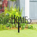 Metal Home Sign Garden Stake Decorative, Black Powder-Coated Finish Design Silhouette Statues for Yard Art, Outside, Patio, Outdoor Decor, Garden Decorations, Lawn Ornaments - 16" Black - Image 3