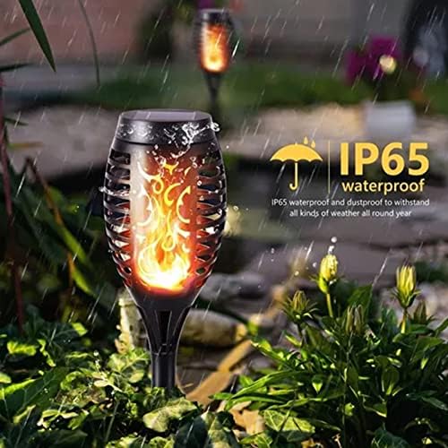 4PCS Solar Torch Lights Outdoor, 19.7 inch 12 LED IP65 Waterproof Garden Pathway Light with Vivid Dancing Flickering Flames, with Auto On/Off Dusk to Dawn, Landscape Decoration Lights - Image 2