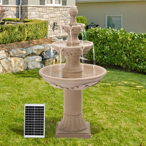 48"H Outdoor Italian Solar Water Fountain, Garden Resin Fountain - Image 7
