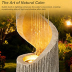Outdoor Water Fountain with LED Lights - Resin Spiral Water Feature,29.9 Inch Modern Garden Decor for Patio, Yard & Lawn - Image 3
