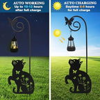 Solar Cat Lantern Garden Stakes 28.7in Metal Outdoor Night Light - Image 3