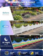 Hopolon 8 Pack Multicolor Picket Fence Lights, 11.1in (H) X 9.1ft (L) - Image 3