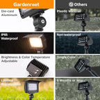 Gardenreet Landscape Flood Light - Low Voltage LED Wall Wash Light, Brightness & Warm White Cool White Adjustable, 12V Outdoor Aluminum Waterproof Black Wide Angle Lighting for Tree Wall Yard - Image 4