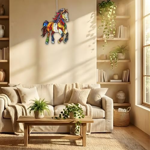 Mystical Horse Acrylic Suncatcher 12 Inches, Halloween Decoration Indoor Outdoor, Bedroom Porch Decor, Stained Glass Effect Window Hanging, Spiritual Horse Ornament, Horse Lover Gift for Her - Image 6