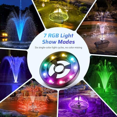 Antfraer Pond Filter with Fountain Kits, 660GPH Submersible Pond Pump with RGB LED Lights, All-in-One Pond Filter for Outdoor Ponds, Koi Pond, Water Gardens & Waterfall, Up to 1300 Gallons - Image 3