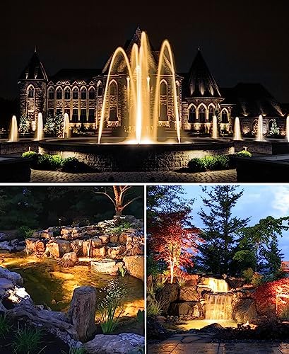 SUNVIE Pond Lights LED Underwater Submersible 12-24V AC/DC Fountain Lights Submersible Outdoor LED 3W Underwater Pond Light for Outdoor Ponds Fountains, IP68 Waterproof Warm White Fountain Ponds Light - Image 7